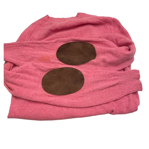 Bonobos 100% Lambswool Crewneck Sweater with Suede Elbow Patches - Picture 3 of 5